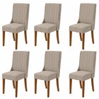 Kit Com 6 Cadeiras Para Sala De Jantar Celina Frassino/bege