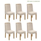 Kit Com 6 Cadeiras Para Sala De Jantar Estofadas Astrid Amênd