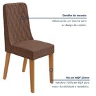 Kit Com 6 Cadeiras Para Sala De Jantar Estofadas Luar Amendoa
