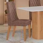 Kit Com 6 Cadeiras Para Sala De Jantar Estofadas Luar Amendoa