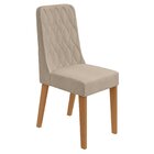 Kit Com 6 Cadeiras Para Sala De Jantar Estofadas Luar Amendoa