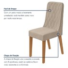 Kit Com 6 Cadeiras Para Sala De Jantar Estofadas Luar Amendoa