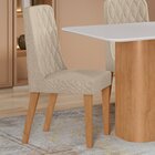 Kit Com 6 Cadeiras Para Sala De Jantar Estofadas Luar Amendoa