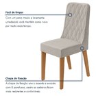Kit Com 6 Cadeiras Para Sala De Jantar Estofadas Luar Amendoa
