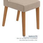 Kit Com 6 Cadeiras Para Sala De Jantar Estofadas Luar Amendoa