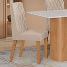 Kit Com 6 Cadeiras Para Sala De Jantar Estofadas Luar Amendoa