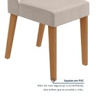 Kit Com 6 Cadeiras Para Sala De Jantar Estofadas Luar Amendoa