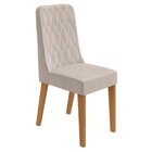 Kit Com 6 Cadeiras Para Sala De Jantar Estofadas Luar Amendoa