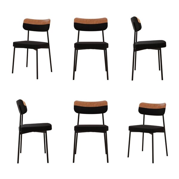 Kit Com 6 Cadeiras Para Sala De Jantar Mona Yescasa Preto/car