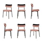 Kit Com 6 Cadeiras Para Sala De Jantar Mona Yescasa Rosa/preto