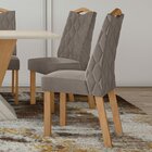 Kit Com 6 Cadeiras Para Sala De Jantar Vênus Amêndoa Clean/su
