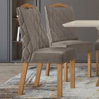 Kit Com 6 Cadeiras Para Sala De Jantar Vênus Amêndoa Clean/su