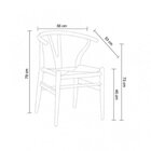 Kit Com 6 Cadeiras Para Sala De Jantar Wishbone Madeira Maciç