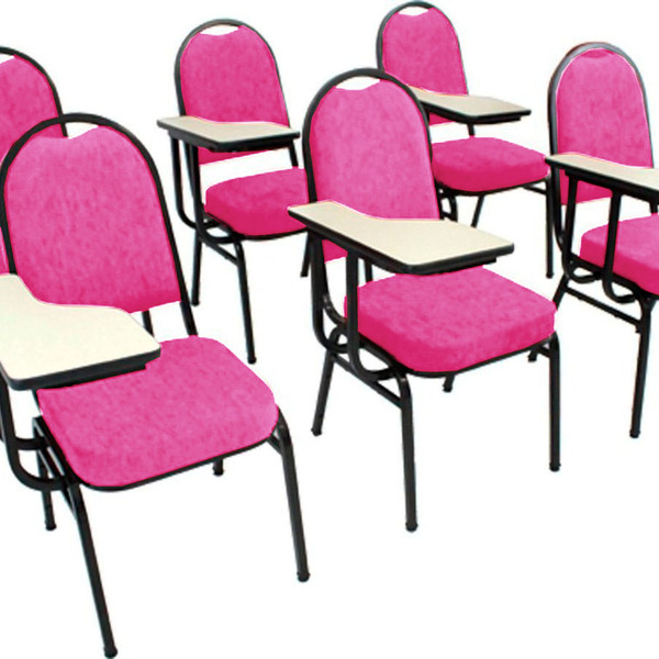 Kit Com 6 Cadeiras Universitária Para Auditórios Linha Hotel