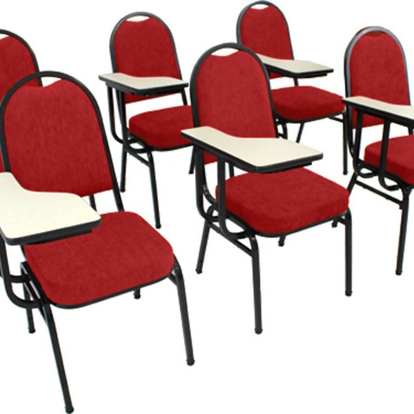 Kit Com 6 Cadeiras Universitária Para Auditórios Linha Hotel
