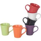 Kit Com 6 Canecas De Cerâmica Colorida 330ml Tulipa - Oxford