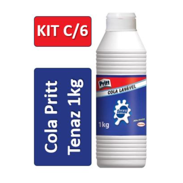 Kit Com 6 - Cola Branca Tenaz 1kg Pritt