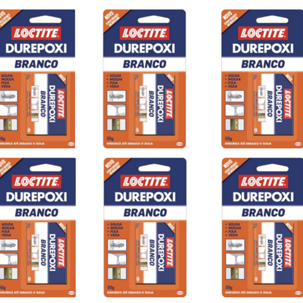 Kit Com 6 - Durepóxi Branco Epóxi Loctite 50g Henkel