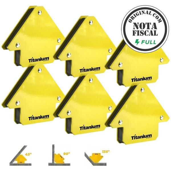 Kit Com 6 Esquadro Magnético Para Solda - 12kg - Galzer