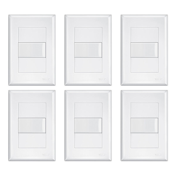 Kit Com 6 Interruptor Simples 1 Tecla Fame 16a 250v Evidence