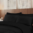 Kit Com 6 Pçs Colcha Soft Casen Casal Preto