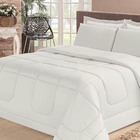 Kit Com 6 Peças Edredom Soft Casa Dona Casal Branco