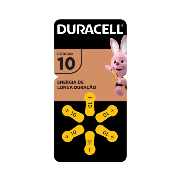 Kit Com 6 Pilha Duracell Auditiva 10 Com 6 Unidades Cada