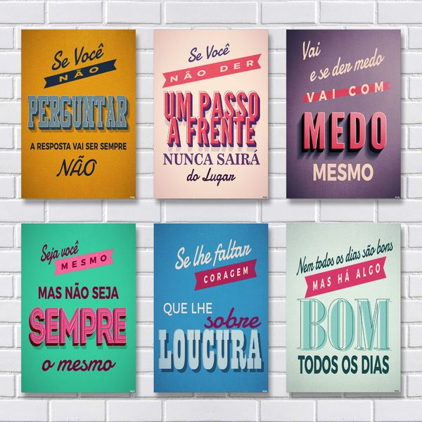 Kit Com 6 Placas Em Mdf Frases Motivacionais R Adesivos Leroy Merlin