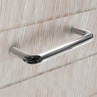 Kit com 6 Puxadores para Móveis 96mm Alumínio Cromado Acetinado Prata Importado