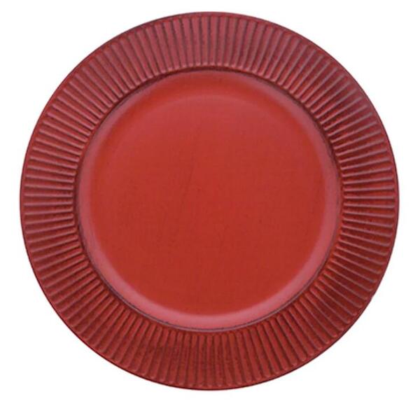 Kit Com 6 Sousplat Listras Vermelho - Mimo Style