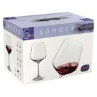 Kit Com 6 Taças Para Vinho De Cristal Bohemia Sandra 570ml