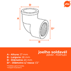 Kit com 7 Joelhos 90 Sold Bch Latão 20x1/2 Fortlev