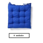 Kit Com 8 Almofadas Futton Assento Para Cadeira - Azul