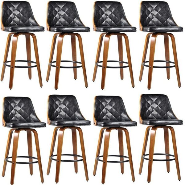 Kit Com 8 Banquetas Para Cozinha Milão Preto