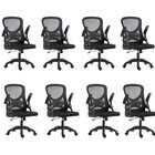 Kit Com 8 Cadeira Escritório Diretor Office Columbus Com Tela