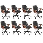 Kit Com 8 Cadeiras De Escritório Diretor Giratória Saragoça P