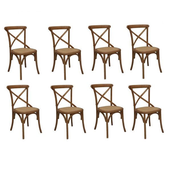 Kit Com 8 Cadeiras De Jantar Katrina Bétula