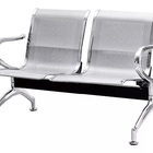 Kit Com 8 Cadeiras Longarina Aeroporto Cromada 2 Lugares