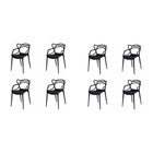 Kit Com 8 Cadeiras Para Sala De Jantar Allegra Solna Preto