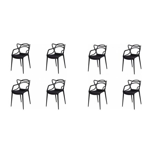 Kit Com 8 Cadeiras Para Sala De Jantar Allegra Solna Preto