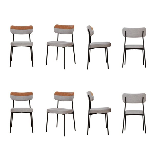 Kit Com 8 Cadeiras Para Sala De Jantar Mona Yescasa Cinza Cla