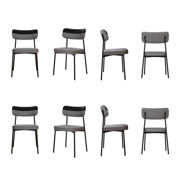 Kit Com 8 Cadeiras Para Sala De Jantar Mona Yescasa Cinza Cor