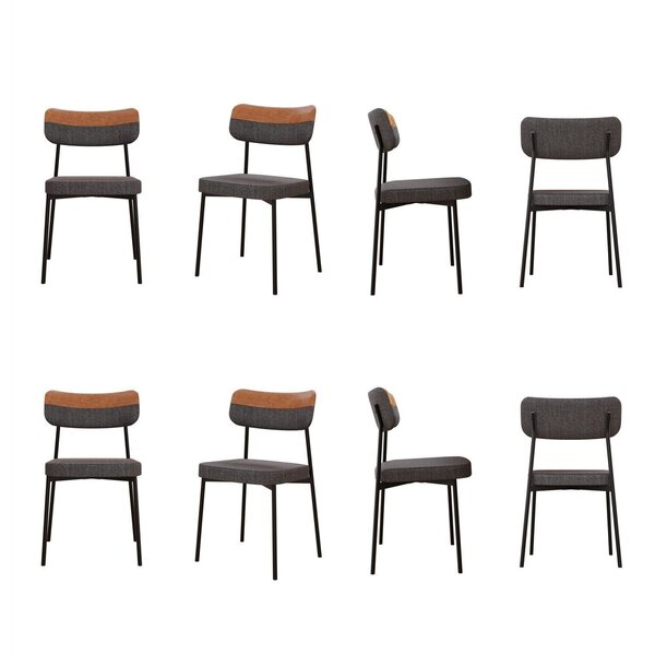 Kit Com 8 Cadeiras Para Sala De Jantar Mona Yescasa Grafite C