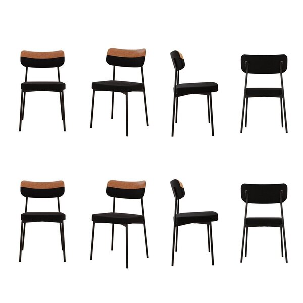 Kit Com 8 Cadeiras Para Sala De Jantar Mona Yescasa Preto/car