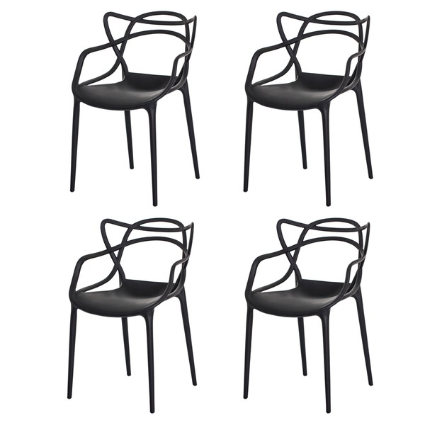 Kit Com  4 Cadeira Allegra Masters Polipropileno Sala,cozinha