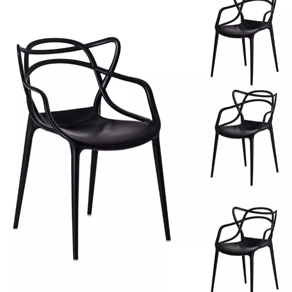 Kit Com  4 Cadeira Allegra Masters Polipropileno Sala,cozinha