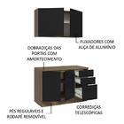 Kit Com Balcão E Armário Aéreo Multiuso 120cm Rustic/preto Ag
