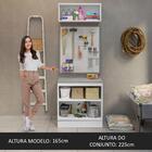 Kit Com Balcão E Armário Aéreo Multiuso 80cm Branco/preto Aga