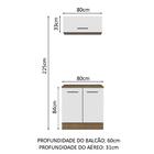 Kit Com Balcão E Armário Aéreo Multiuso 80cm Rustic/branco Ag