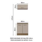 Kit Com Balcão E Armário Aéreo Multiuso 80cm Rustic/crema Aga